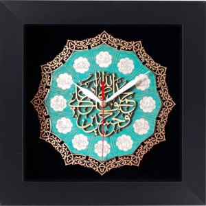 ساعت دیواری چوبی معرق کد TJ020