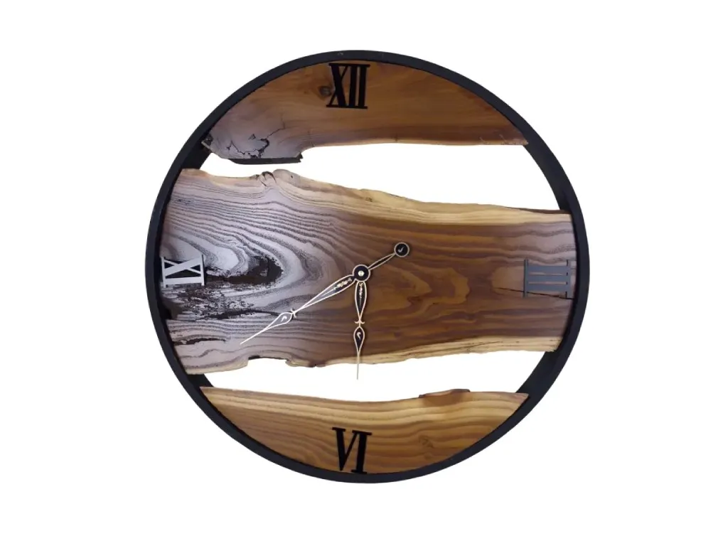 ساعت دیواری چوبی روستیک