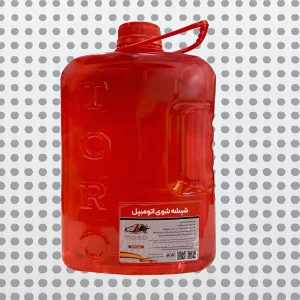 بطری محلول شیشه‌شوی تورو با طراحی ارگونومیک و رنگ آبی شفاف، مناسب برای تمیزکردن سریع شیشه خودرو، ضد رسوب و بدون نیاز به ترکیب با آب