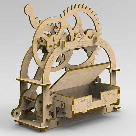 پازل چوبی مکانیکی باکس رومیزی (جای کارت ویزیت یا گیره)