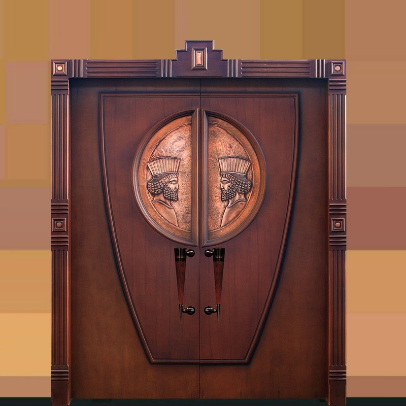 درب چوبی لابی جام با طرح مس کد 104