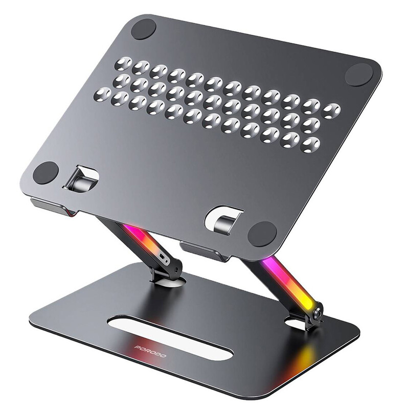 استند و پایه لپ تاپ آلومنیومی تاشو با نور آر جی بی P91H