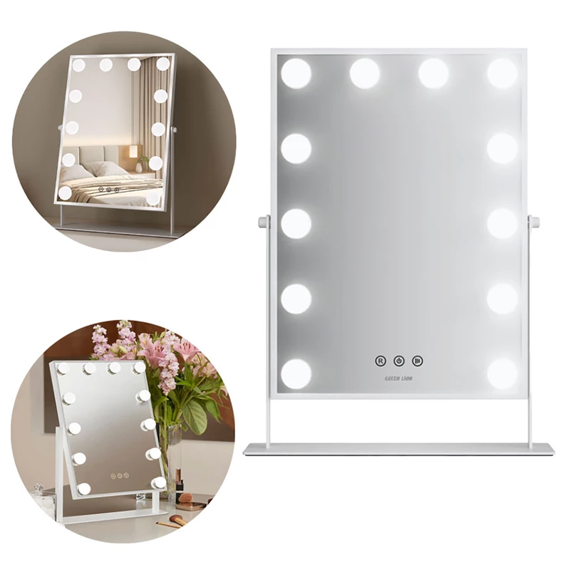 آینه آرایشی رومیزی گرین لاین Green Lion مدل GL-MR12 با 12 چراغ