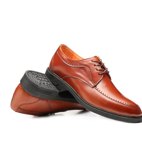 کفش مردانه مجلسی بندی- عسلی