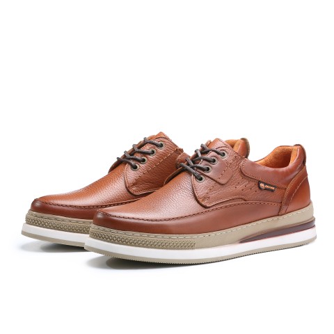 کفش چرمی کلارک بندی مردانه پارما- عسلی