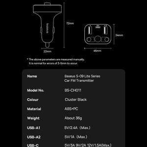 شارژر فندکی و پخش کننده بلوتوث بیسوس