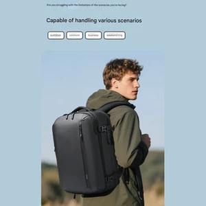 کوله‌پشتی مسافرتی لپ‌تاپ 15.6 اینچ و آیپد 12.9 اینچ ضدآب و ضدسرقت 22 لیتری بنج