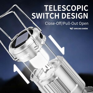 چراغ کمپینگ و پنکه شارژی قابل حمل اسمایلینگ‌شارک