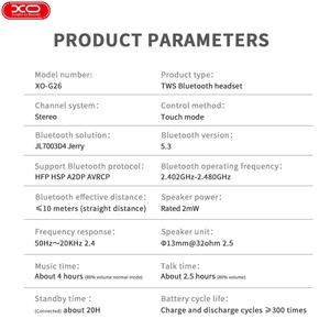 هندزفری بلوتوثی 5.3 نویزکنسلینگ فعال ایکس‌او