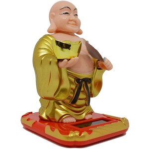 قیمت مجسمه فنگ‌شویی خورشیدی متحرک بودا مدل بادبزن