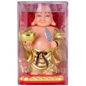 مجسمه فنگ‌شویی خورشیدی متحرک بودا مدل بادبزن