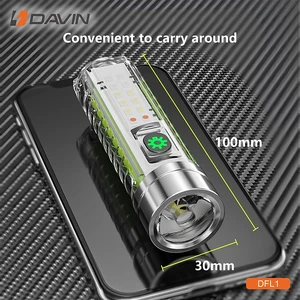 مینی چراغ قوه شارژی ضدآب با نور فرابنفش داوین