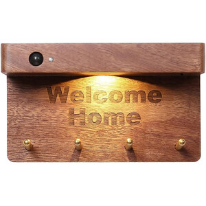 جاکلیدی دیواری چوبی مغناطیسی به همراه سنسور نور قابل شارژ