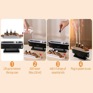 دستگاه بخور سرد و خوشبوکننده هوای طرح کشتی تایتانیک با ریموت کنترل