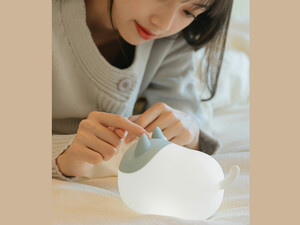 خرید چراغ خواب فانتزی شارژی رومیزی Cute cat silicone pat lamp induction dimming M21