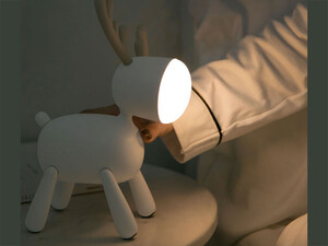 قیمت چراغ رومیزی سیلکونی  فانتزی طرح گوزن Cartoon deer small night light USB charging sleep with silicone LED elk light children