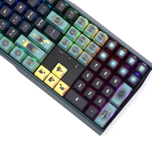 کیبورد مکانیکی گیمینگ بی سیم سه حالته شارژی پوکمون چری