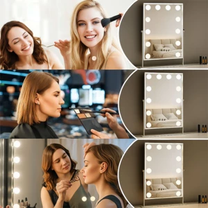 خرید آینه آرایشی رومیزی ال ای دی دار  12 تایی گرین لاین