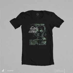 تی شرت مشکی بی‌خیال هر چی می‌گن – چاپ سبزآبی