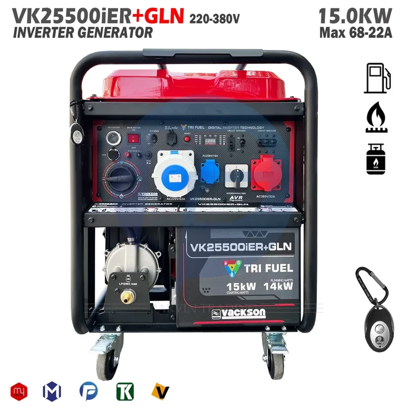 موتور برق سه گانه سوز واکسون 15 کیلووات مدل VK25500iER+GLN