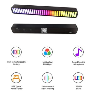 اکولایزر لایت بار RGB حساس به صدا مدل D08-RGB