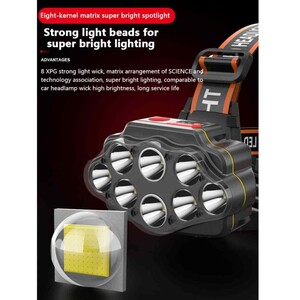 هدلامپ کوهنوردی 8 لامپه توبیز مدل HeadLamp-01