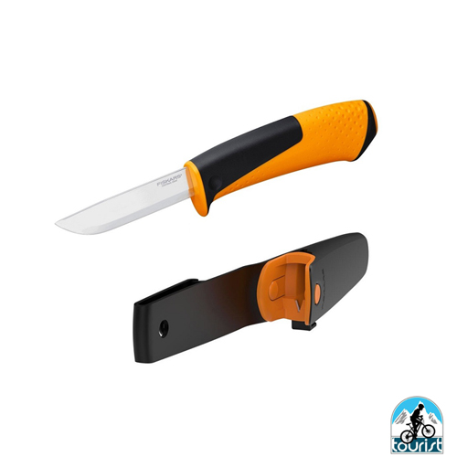 چاقو (کارد) اورجینال فیسکارس دارای چاقو تیزکن در غلاف