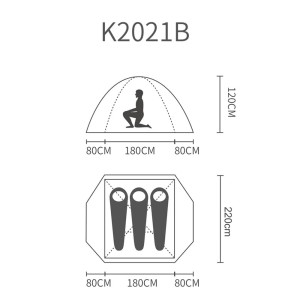 چادر کوهنوردی 3 نفره کله گاوی (PEKYNEW) مدل k2021 کد B