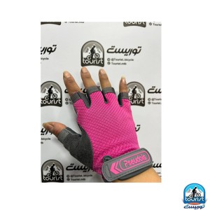 دستکش نیم پنجه دوچرخه پارچه تنفسی کف ژل و چرم  PSEUDOIS 