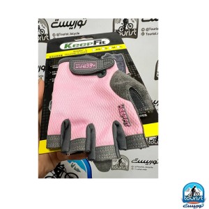 دستکش نیم پنجه دوچرخه پارچه تنفسی کف ژل و چرم  PSEUDOIS 