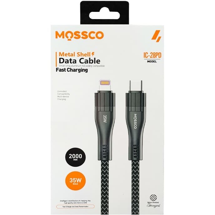کابل شارژ دو متری 35 وات تایپ سی به لایتنینگ مسکو مدل MOSSCO IC-28PD