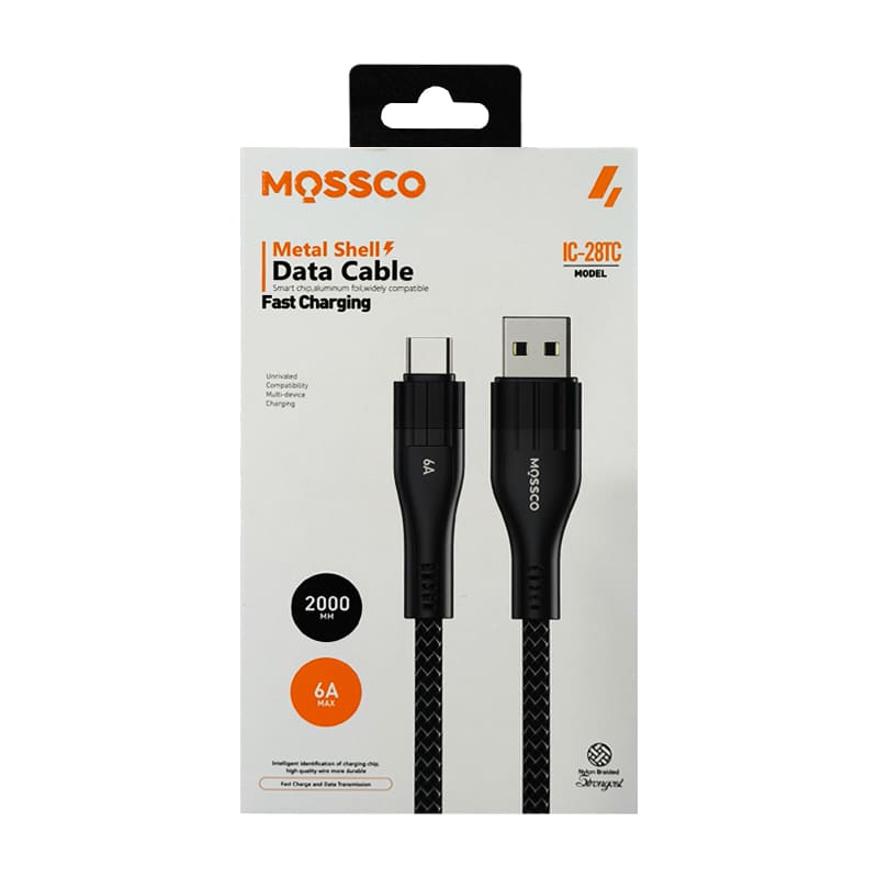 کابل شارژ دو متری 6 آمپر تایپ سی مسکو MOSSCO IC-28TC