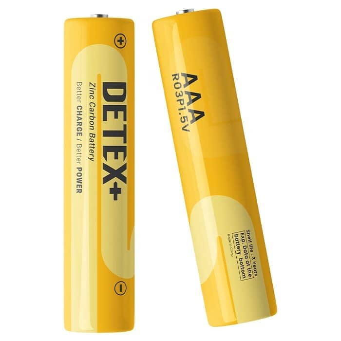 باتری نیم قلمی 1.5 ولت دیتکس پلاس مدل Zinc Carbon R03P