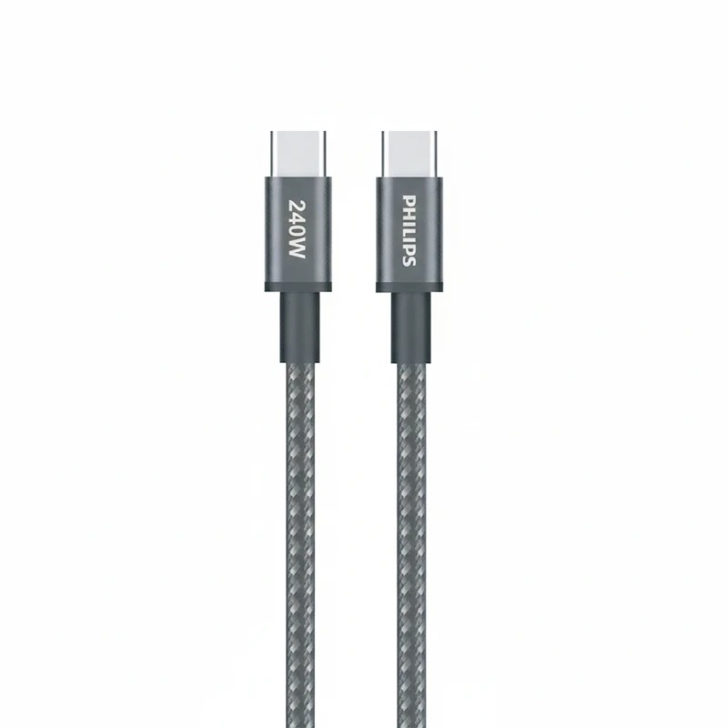 کابل شارژ 240 وات تایپ سی به تایپ سی فیلیپس مدل PHILIPS-DLC7030C