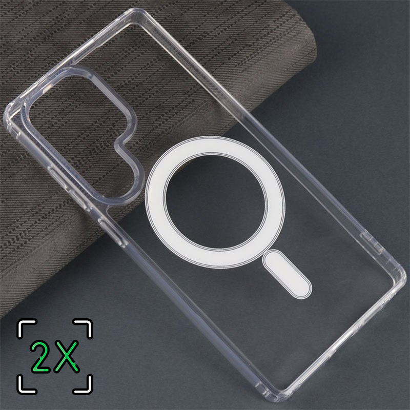 پک دو عددی قاب مگ‌سیف شفاف Magnetic سامسونگ گالکسی اس 25 اولترا
