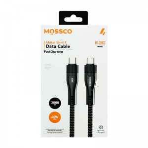 کابل شارژ دو متری 60 وات تایپ سی به تایپ سی مسکو MOSSCO IC-28CC