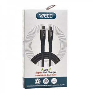 شارژر 25 وات تایپ سی ویکو + کابل (Type-C To Type-C) ویکو مدل WECO WE-56