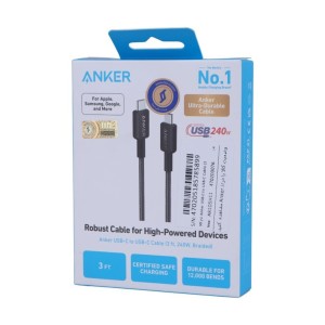 کابل شارژ 240 وات تایپ سی به تایپ سی انکر مدل ANKER-A81D5H11