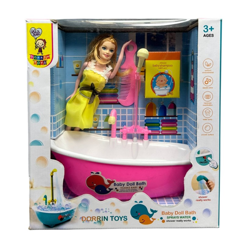 عروسک باربی با وان حمام