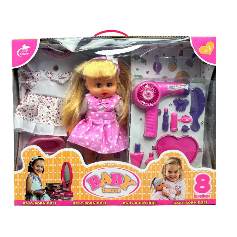 عروسک بیبی بورن جیش کن موزیکال با لوازم آرایشی