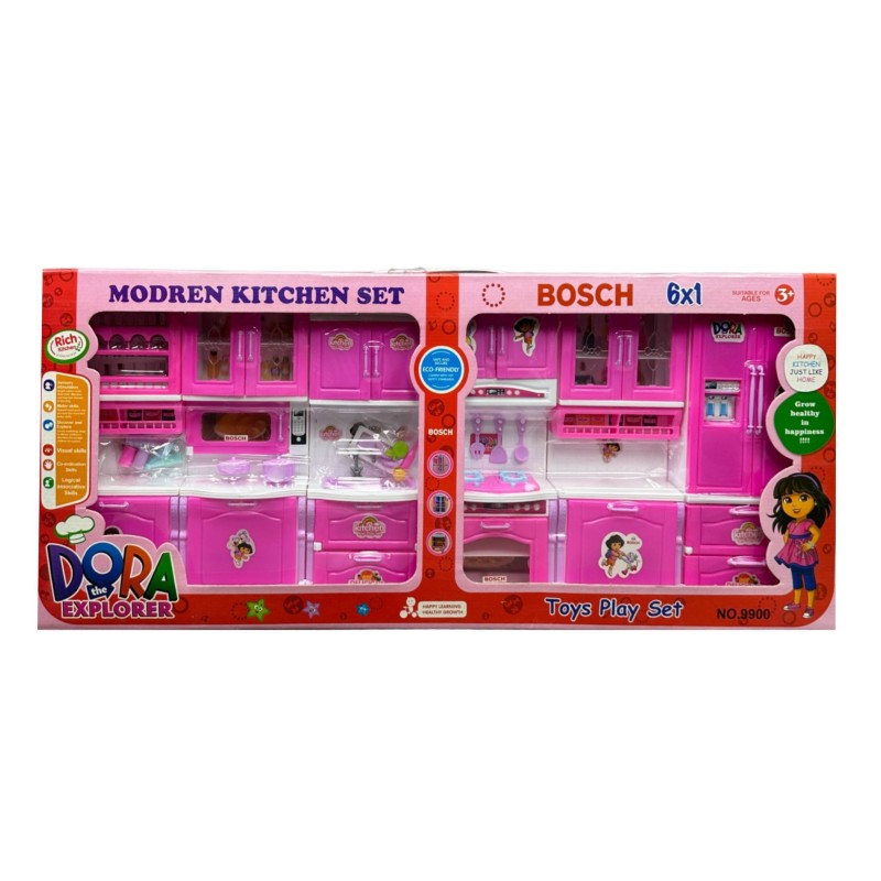 ست اسباب‌بازی آشپزخانه کودک دورا مدل 4در 1