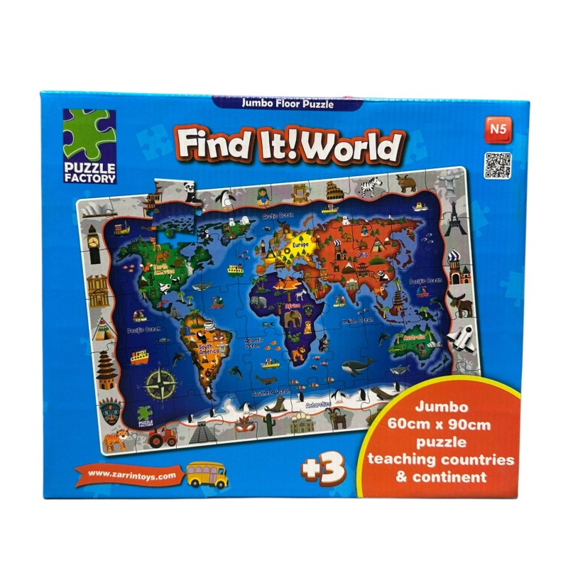 پازل 50 تکه زرین تویز مدل نقشه جهان