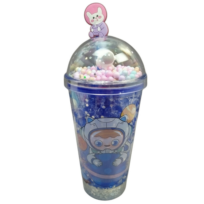 ماگ اسموتی مدل  دوجداره سیلیکوژل طرح عروسک فضانورد