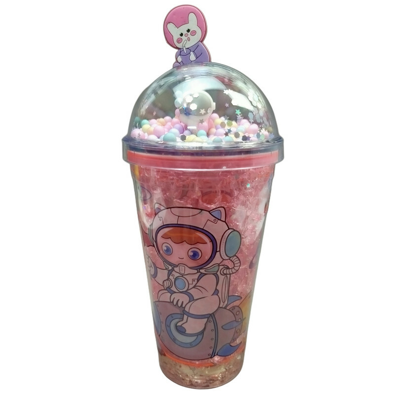 ماگ اسموتی مدل دوجداره سیلیکوژل طرح پسر فضانورد