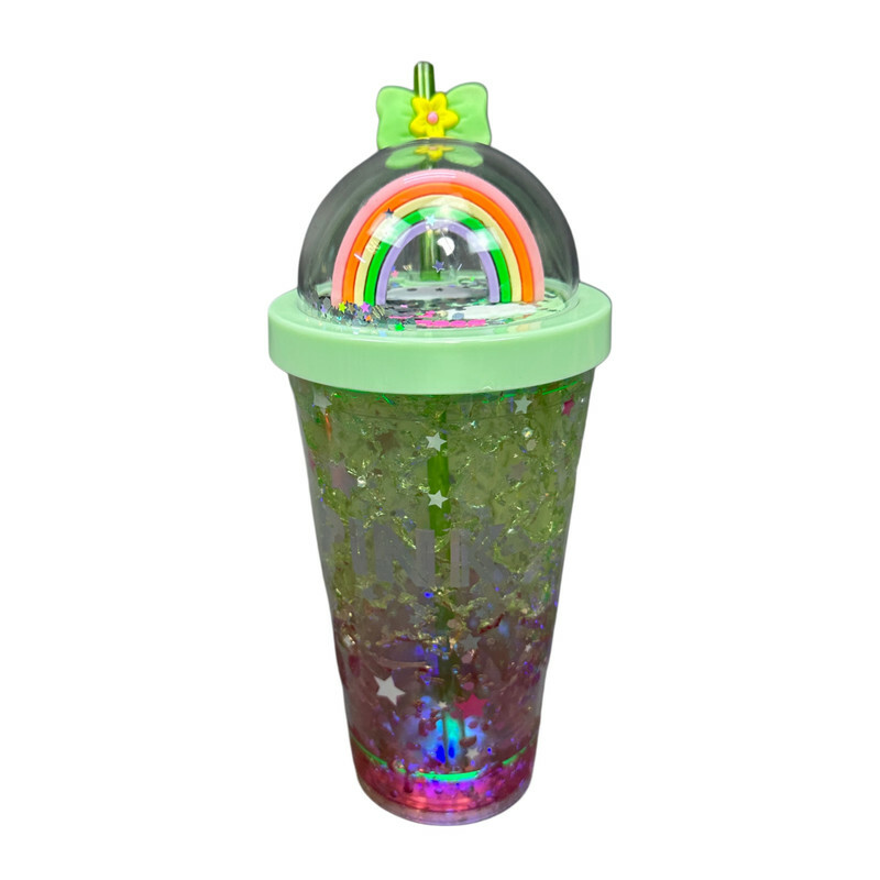 ماگ اسموتی مدل دوجداره سیلیکوژل چراغدار طرح رنگین کمان