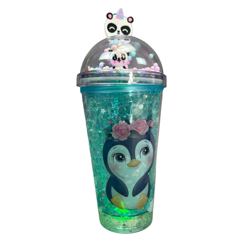 ماگ اسموتی مدل دو جداره سیلیکوژل طرح پنگوئن