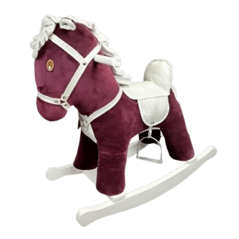 راکر کودک مدل اسب چوبی مخملی