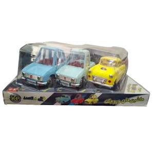 ست سه‌تایی ماشین فلزی اسباب‌بازی وروجک مدل کلاسیک کودکانه