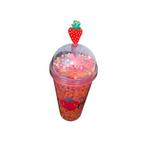 ماگ اسموتی دو جداره سیلیکوژل طرح توت فرنگی لاولی  کد114