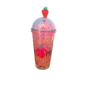 ماگ اسموتی دو جداره سیلیکوژل طرح توت فرنگی لاولی  کد114